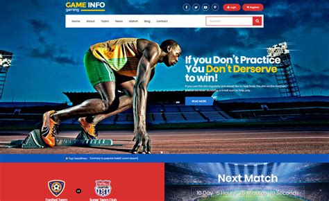 Free Responsive Bootstrap Sports Website .